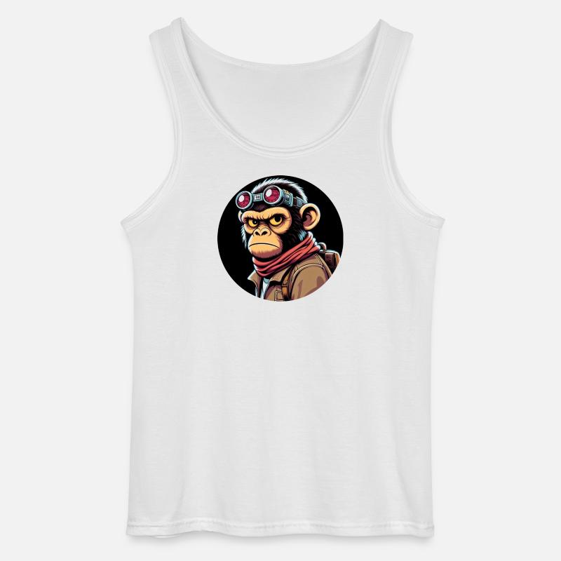 Affe mit Brille Böser Blick - Gildan Männer Tank Top - Weiß
