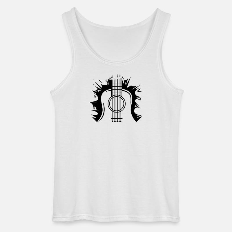 Gitarre Explosion Logo Illustration Symbol icon - Gildan Männer Tank Top - Weiß