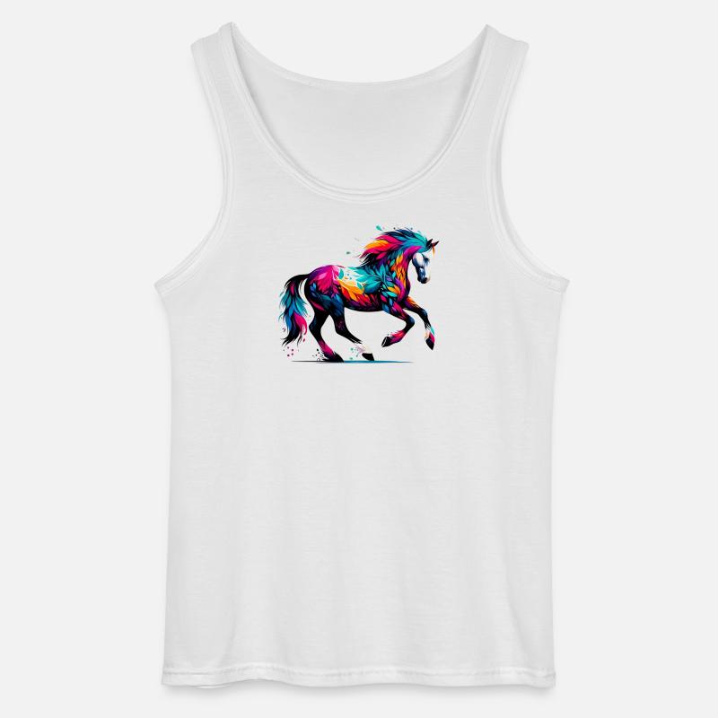 Pferd - Gildan Männer Tank Top - Weiß