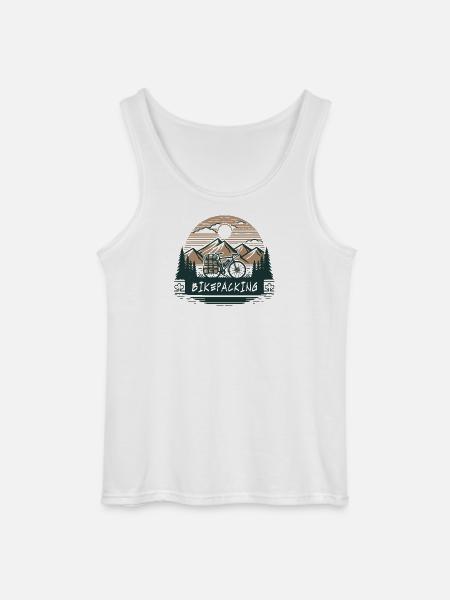 Grus Cykel Mountain Bikepacking Eventyr Design - Gildan tanktop til mænd - hvid