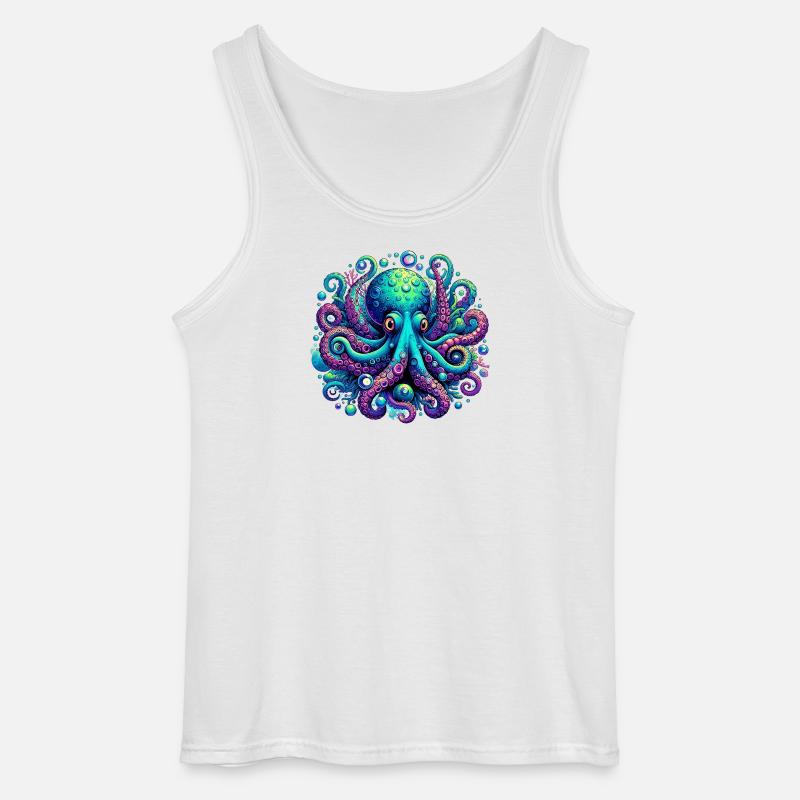Krake - Gildan Männer Tank Top - Weiß