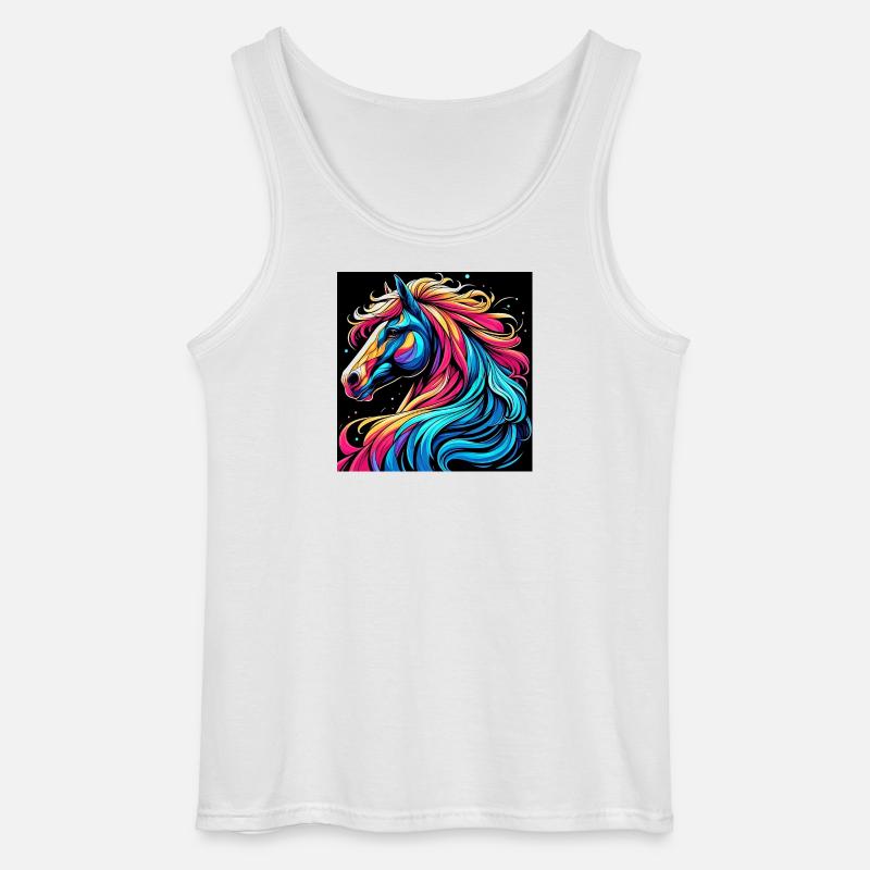 Pferd - Gildan Männer Tank Top - Weiß