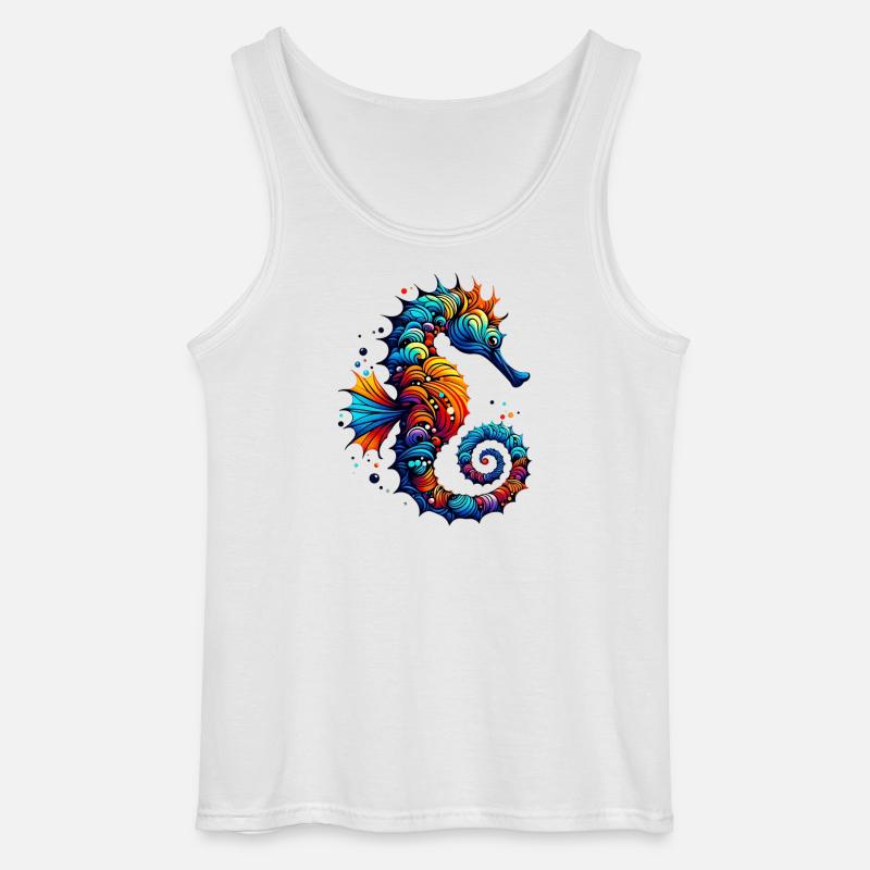 Seepferdchen - Gildan Männer Tank Top - Weiß