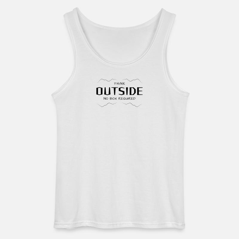 Think Outside - Quer denken ohne Box. - Gildan Männer Tank Top - Weiß