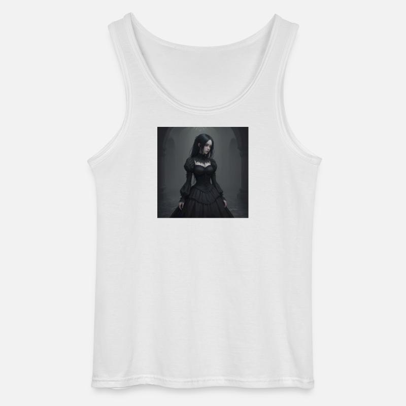 Gothic Viktorianisches Schwarzkleid - Gildan Männer Tank Top - Weiß