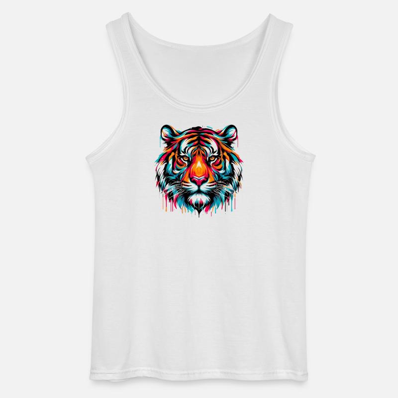 Tiger - Gildan Männer Tank Top - Weiß