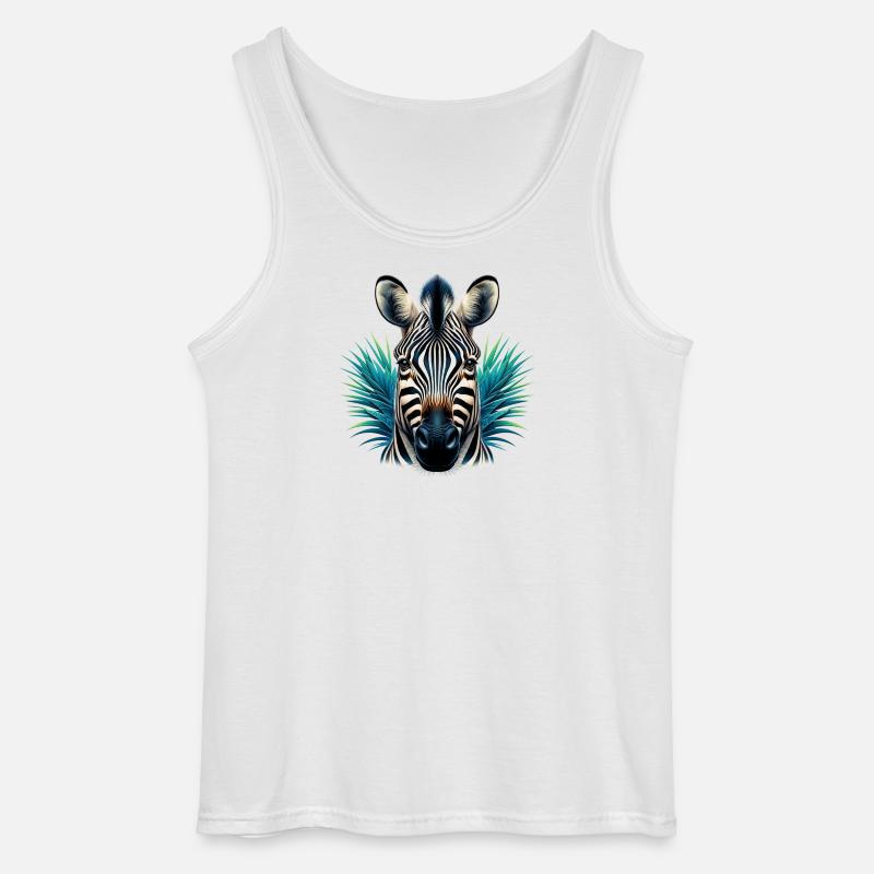Zebra - Gildan Männer Tank Top - Weiß