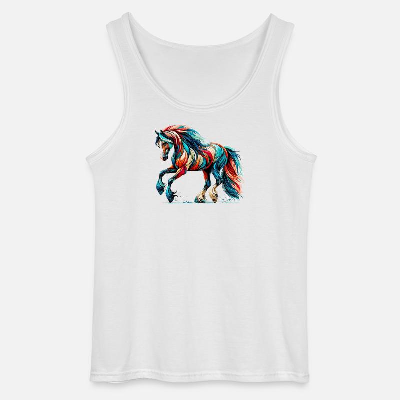 Pferd - Gildan Männer Tank Top - Weiß