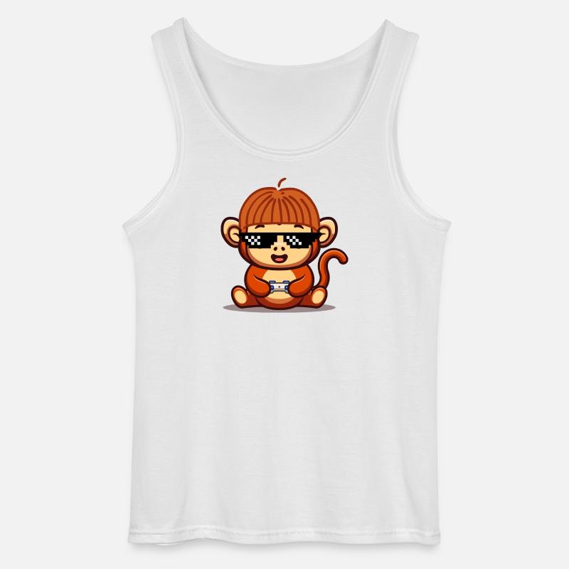 Gaming Affe - Gildan Männer Tank Top - Weiß