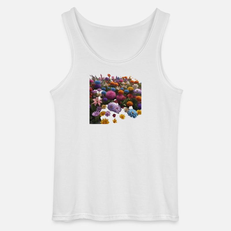 Bunte Blumen - Gildan Männer Tank Top - Weiß