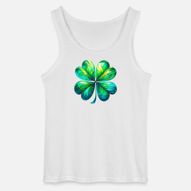 Vierblättriges Kleeblatt - Gildan Männer Tank Top - Weiß