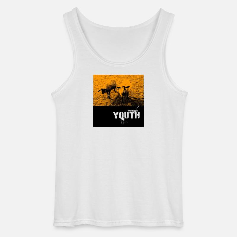 Freche Schafe auf Feld mit Graffiti-Text - Gildan Männer Tank Top - Weiß