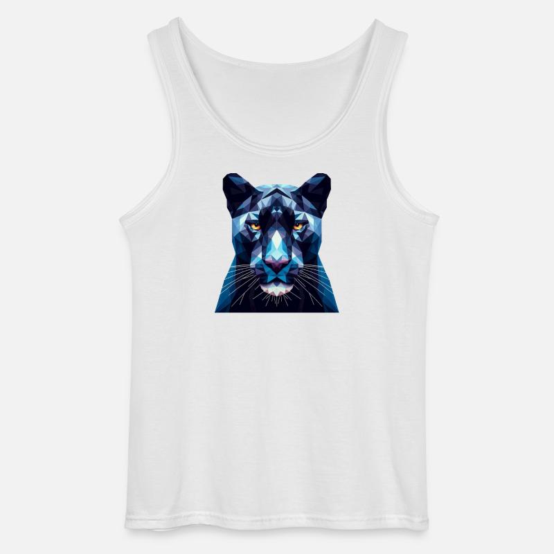 Ein blauer Panther im Polygon-Stil - Gildan Männer Tank Top - Weiß