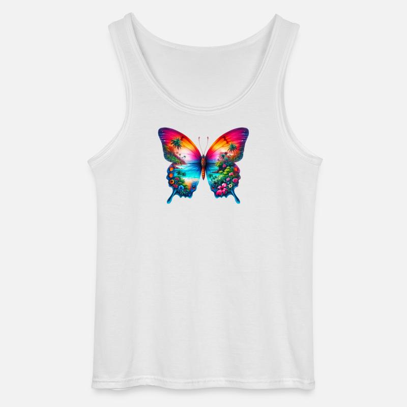 Schmetterling - Gildan Männer Tank Top - Weiß