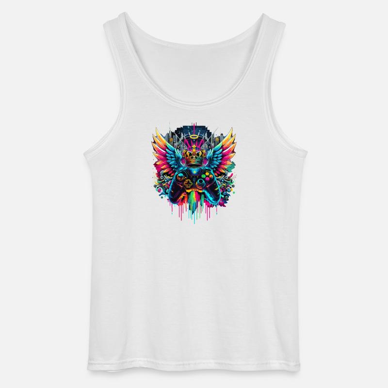 Gaming König Controller Flügel Graffiti - Gildan Männer Tank Top - Weiß