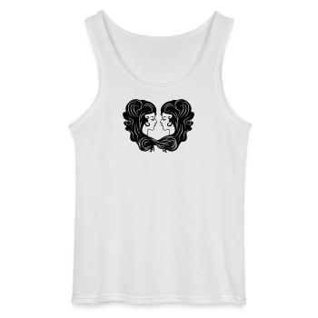 Sign Zodiac sign image Gemini - Gildan Men’s Tank Top - white - Front - AI Model Male 185 dark (185cm)