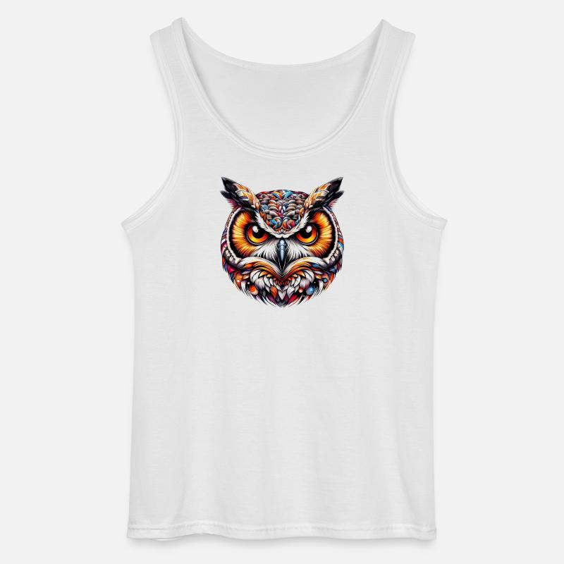 Eule - Gildan Männer Tank Top - Weiß