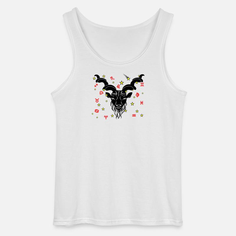 Sternzeichen Stern Logo Steinbock - Gildan Männer Tank Top - Weiß