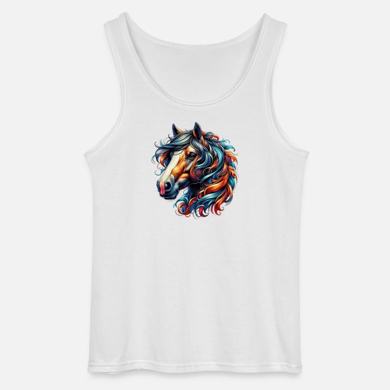 Pferd - Gildan Männer Tank Top - Weiß