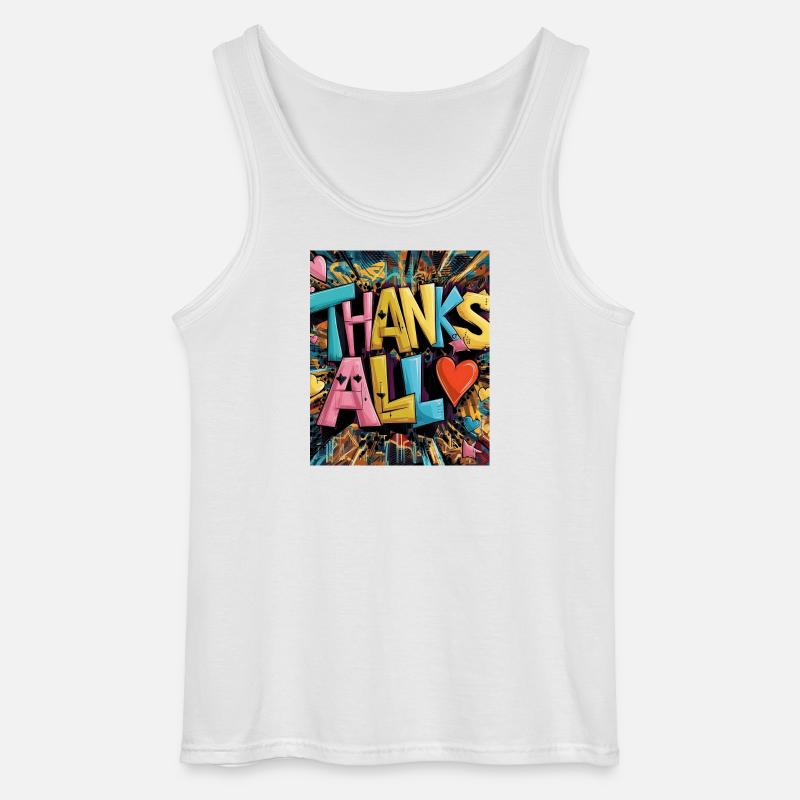 Graffiti-Stil Dankeschön-Herz-Design - Gildan Männer Tank Top - Weiß