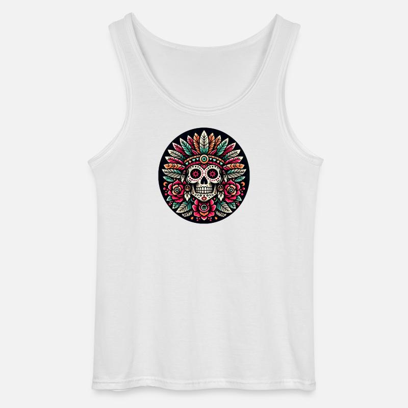 Maya Skull 2 - Gildan Männer Tank Top - Weiß