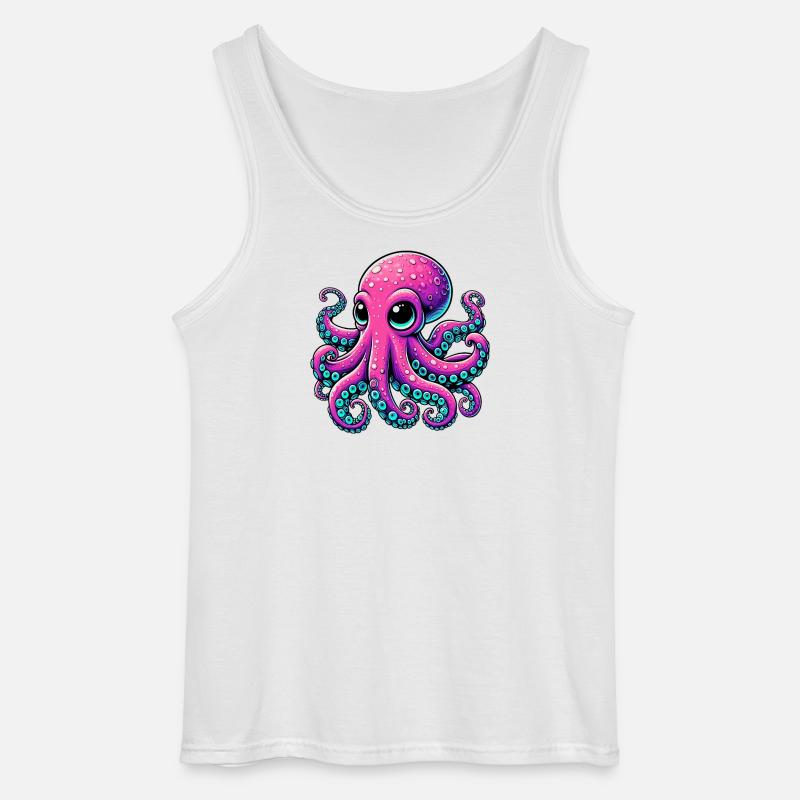 Krake - Gildan Männer Tank Top - Weiß