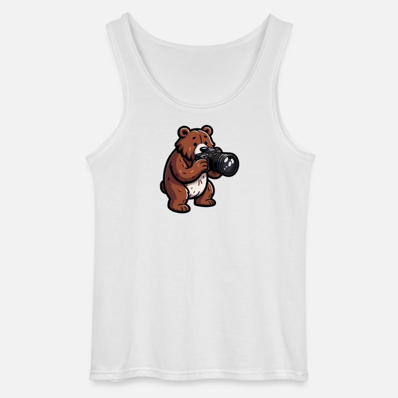 Shutterbear: Der Wildnisfotograf - Gildan Männer Tank Top - Weiß