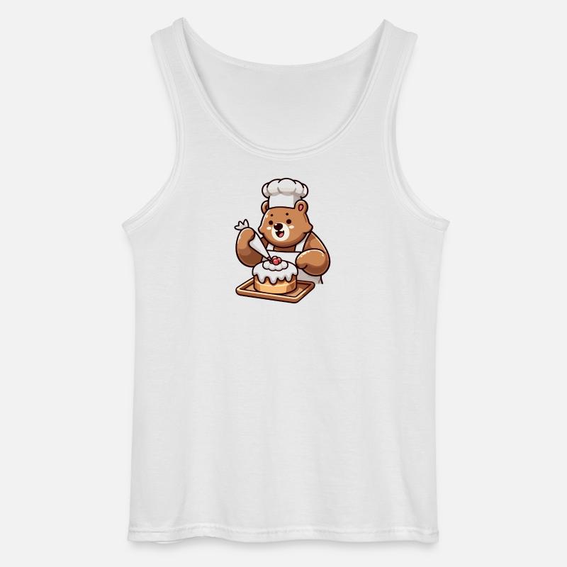 Baker Bear: Der Kuchenbeschwörer - Gildan Männer Tank Top - Weiß