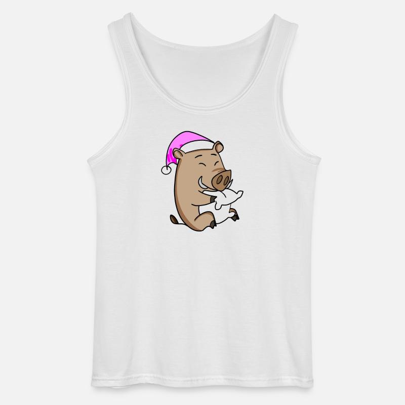 Wildschwein Müde Ausschlafen Schlafen Mädchen - Gildan Männer Tank Top - Weiß