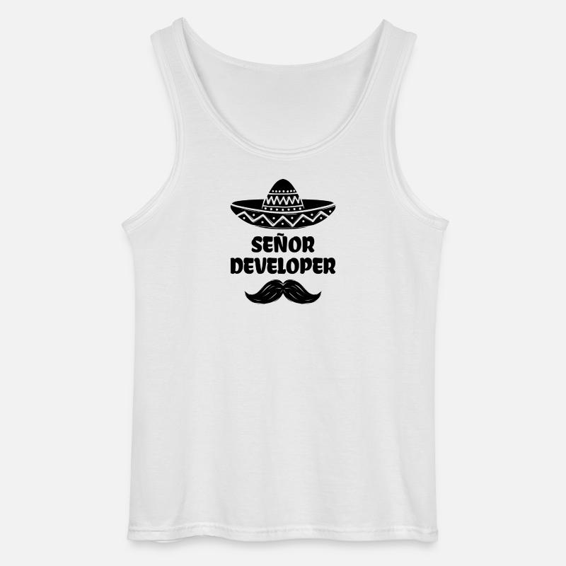 Developer Statement Scripting Dev Computergeek - Gildan Men’s Tank Top - white