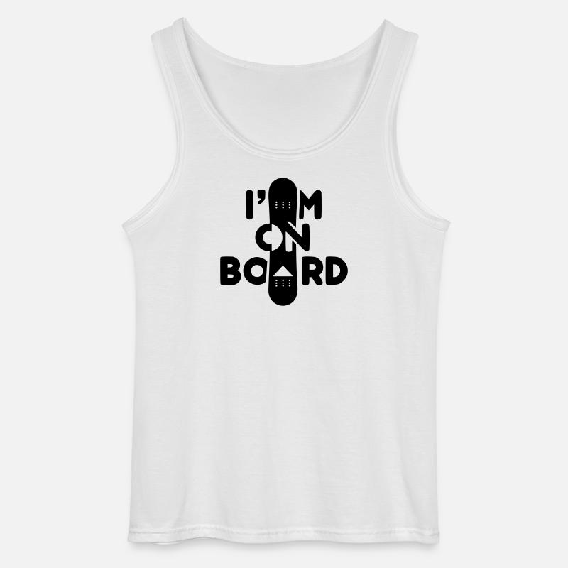 Ich bin an Bord -Snowboard - Gildan Männer Tank Top - Weiß