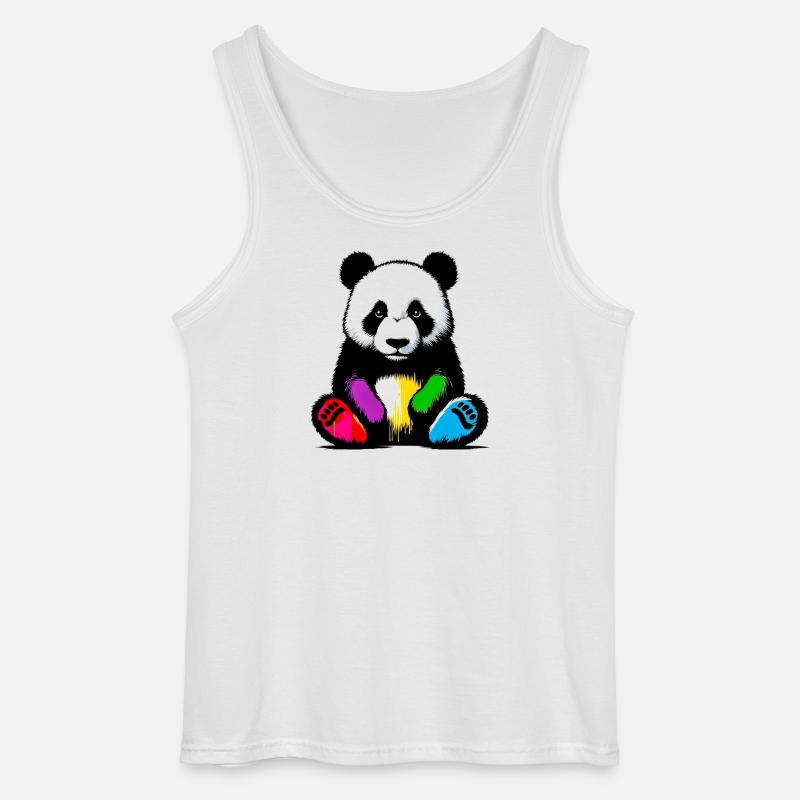 Panda - Gildan Männer Tank Top - Weiß