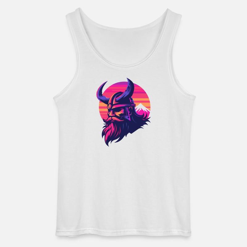 Wikinger Synthwave 3 - Gildan Männer Tank Top - Weiß