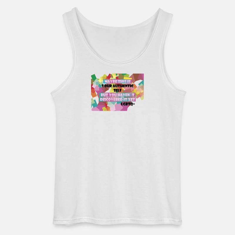 Wer bin ich? LGBTQ+? - Gildan Männer Tank Top - Weiß