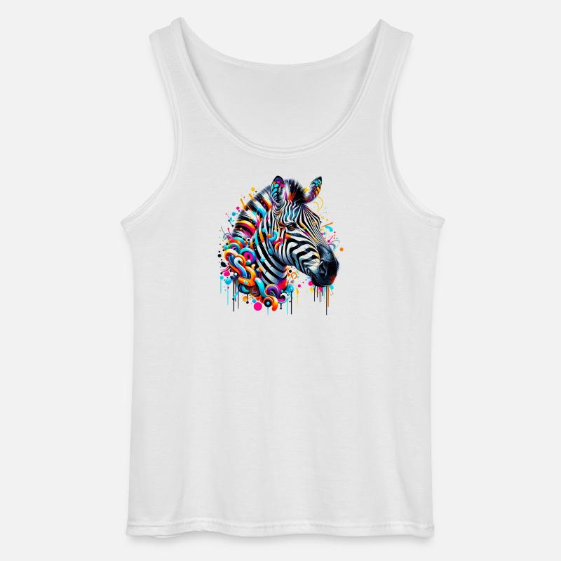 Zebra - Gildan Männer Tank Top - Weiß