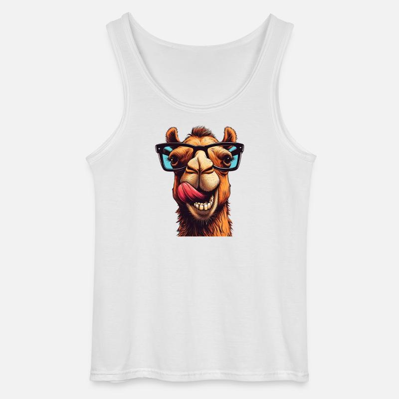 Kamel - Gildan Männer Tank Top - Weiß