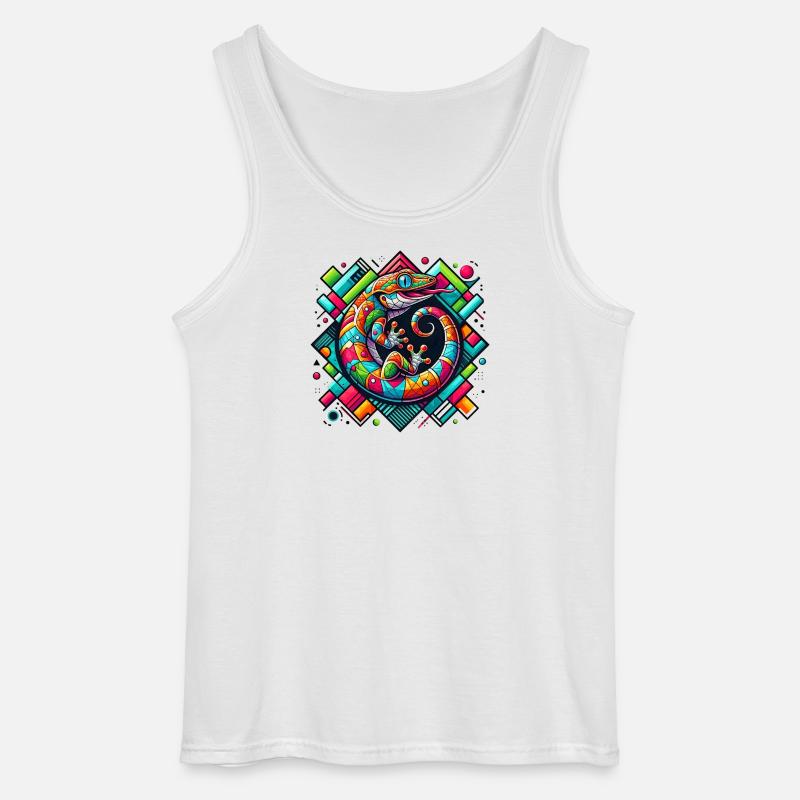 Gecko - Gildan Männer Tank Top - Weiß