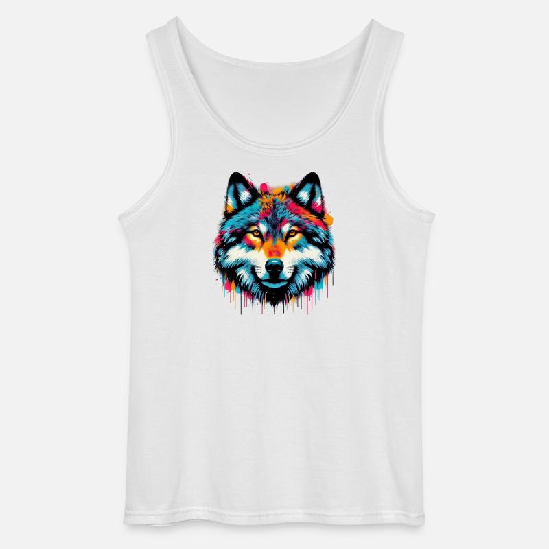 Wolf - Gildan Men’s Tank Top - white