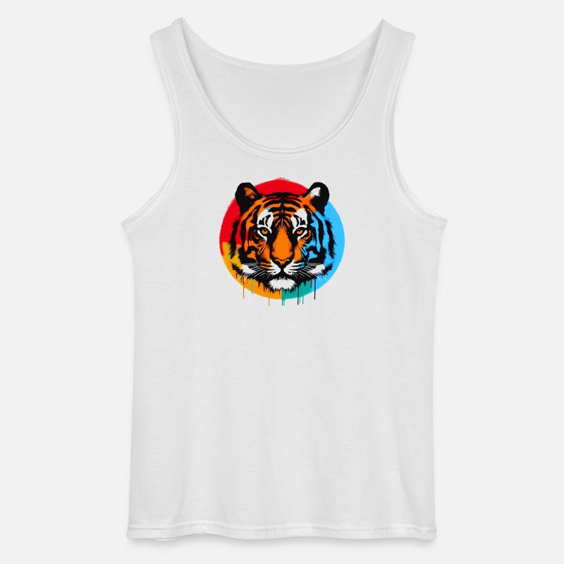 Tiger - Gildan Männer Tank Top - Weiß
