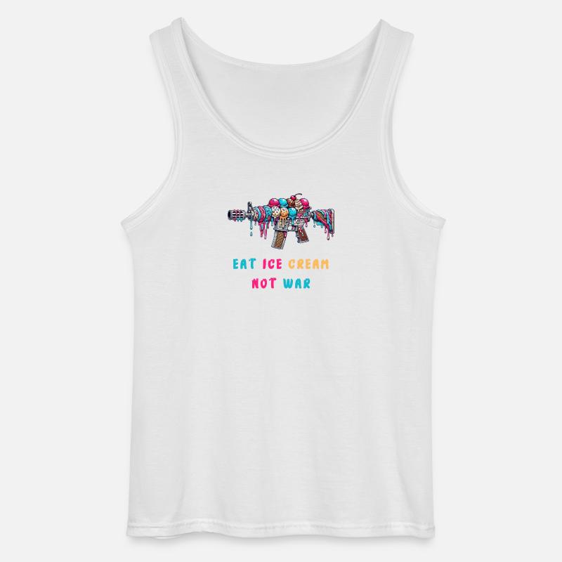 Eiscreme statt Krieg - Gildan Männer Tank Top - Weiß