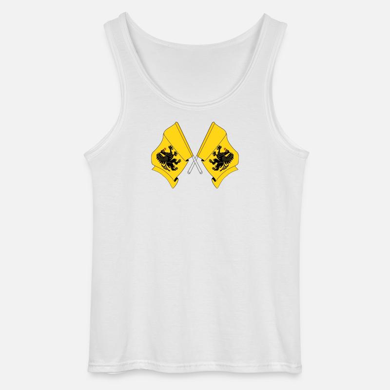 Zwei Flaggen Pommern - Gildan Männer Tank Top - Weiß