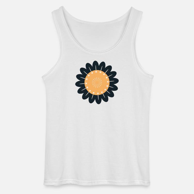 Schwarze & orangefarbene Blume - Gildan Männer Tank Top - Weiß