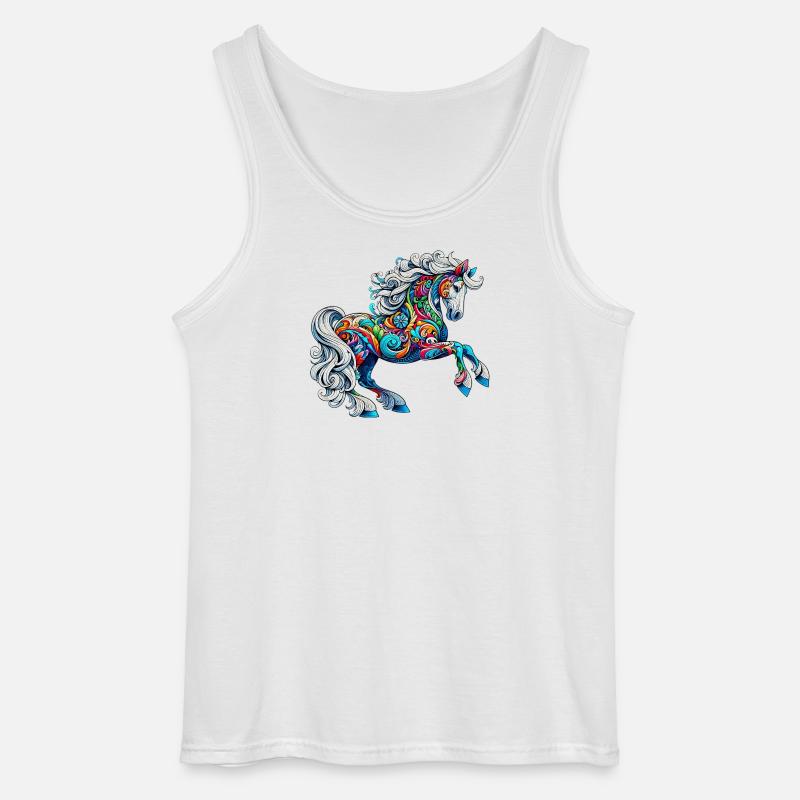 Pferd - Gildan Männer Tank Top - Weiß