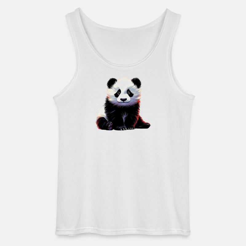 Panda - Canotta da uomo Gildan - bianco