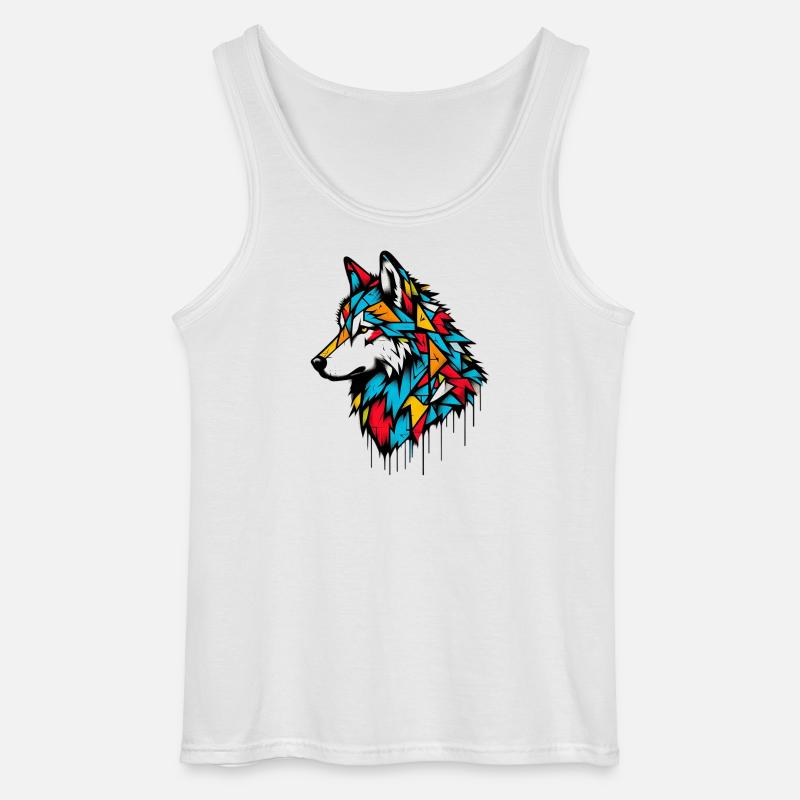 Wolf - Gildan Men’s Tank Top - white