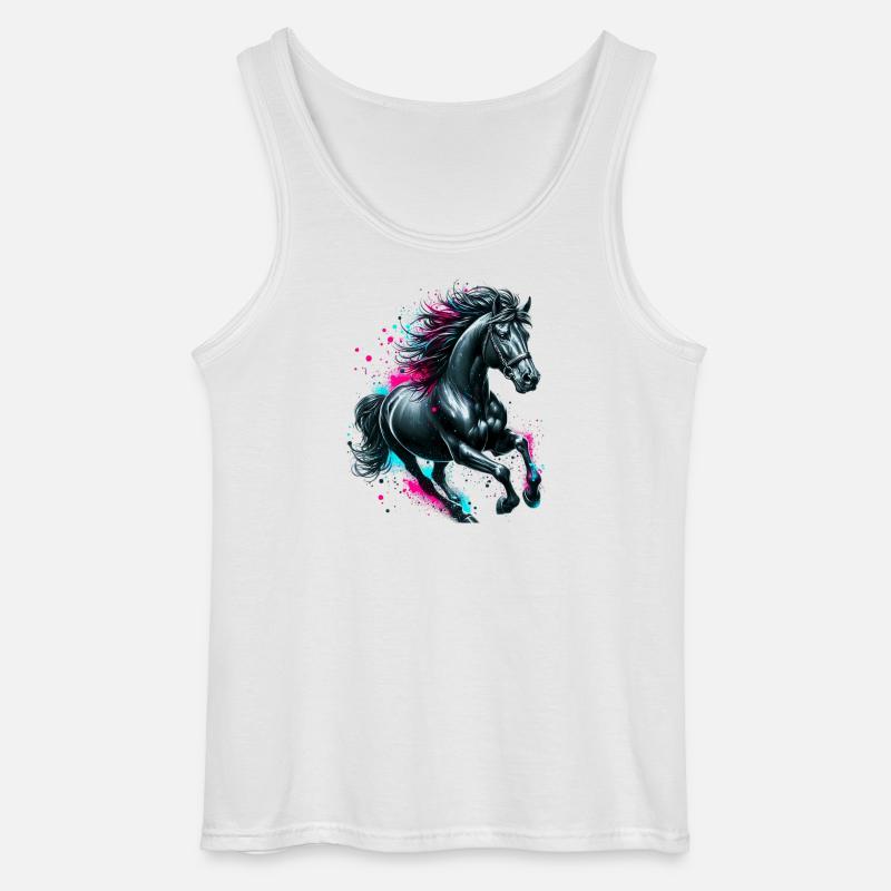 Pferd - Gildan Männer Tank Top - Weiß