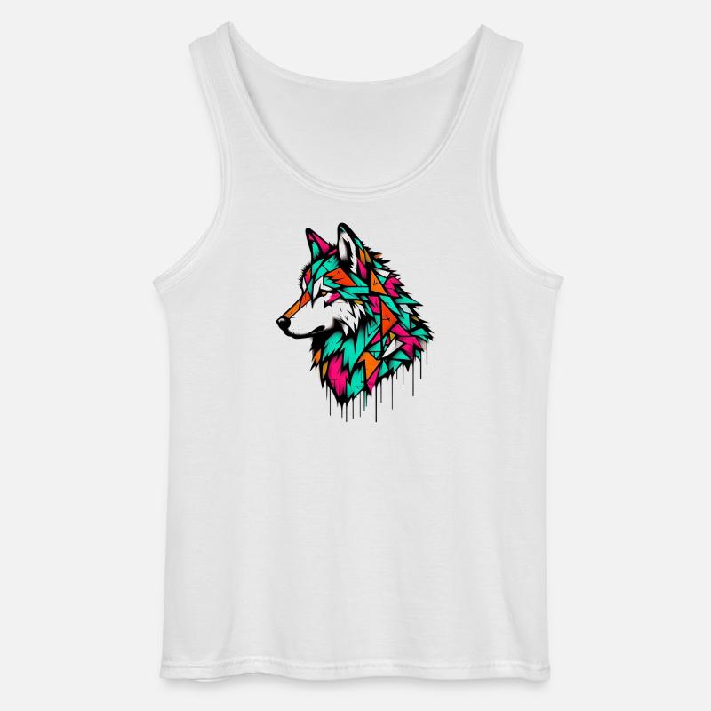 Wolf - Gildan Men’s Tank Top - white