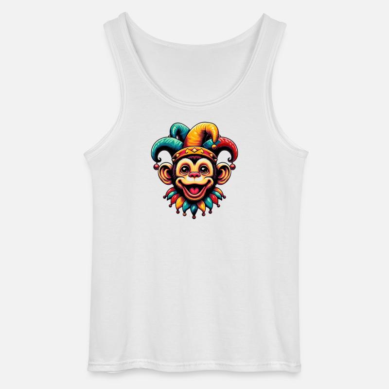 Monkey Jester - Gildan Men’s Tank Top - white