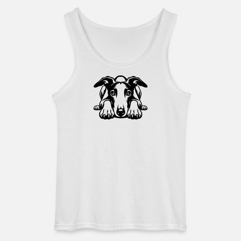 Whippet Kopf mit Pfoten - Gildan Männer Tank Top - Weiß