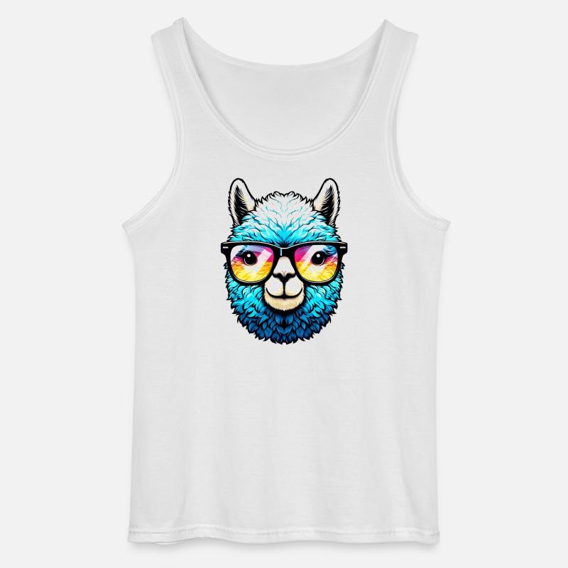 Alpaka mit Sonnenbrille - Gildan Männer Tank Top - Weiß